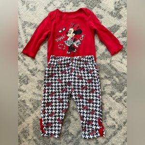 Disney Minnie Mouse baby girl 2 pc top and bottom set, 3-6 months